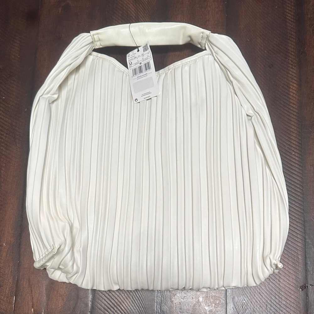 NWT Mango White Pleated Women's Purse